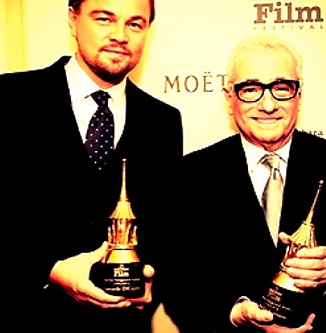 Leonardo DiCaprio and Martin Scorcese wearing Armani